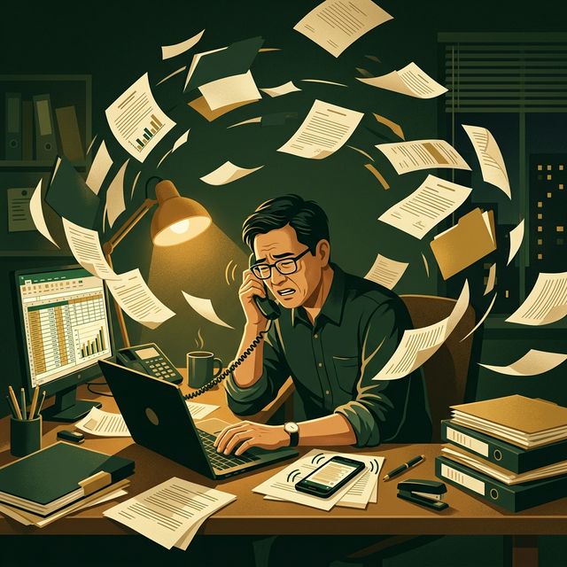 一個人被電話、文件、Excel 淹沒的痛苦日常